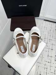 Uubags Alaïa Woven Leather Mary Jane Flats In White - 2