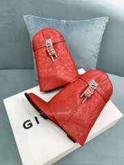 Uubags Givenchy Red Leather Cowboy Ankle Boots with 4G Padlock 6cm - 5
