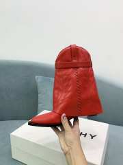 Uubags Givenchy Red Leather Cowboy Ankle Boots with 4G Padlock 6cm - 3