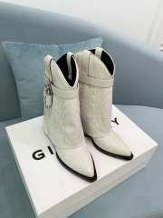 Uubags Givenchy White Leather Cowboy Ankle Boots with 4G Padlock 6cm - 2