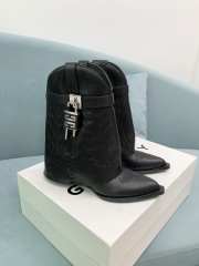 Uubags Givenchy Black Leather Cowboy Ankle Boots with 4G Padlock 6cm - 5
