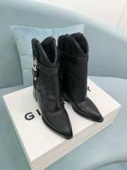 Uubags Givenchy Black Leather Cowboy Ankle Boots with 4G Padlock 6cm - 3