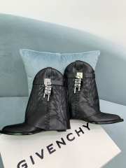 Uubags Givenchy Black Leather Cowboy Ankle Boots with 4G Padlock 6cm - 2
