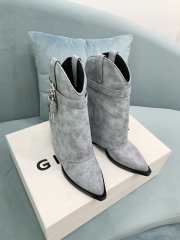 Uubags Givenchy Grey Suede Cowboy Ankle Boots with 4G Padlock 6cm - 5