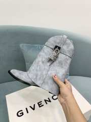 Uubags Givenchy Grey Suede Cowboy Ankle Boots with 4G Padlock 6cm - 2