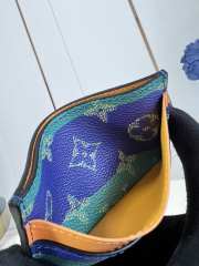 Uubags Louis Vuitton Double Card Holder Blue Stripes Monogram Heritage Coated Canvas 11x7x1.5cm - 5