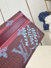 Uubags Louis Vuitton Double Card Holder Red Stripes Monogram Heritage Coated Canvas 11x7x1.5cm - 4