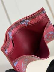 Uubags Louis Vuitton Double Card Holder Red Stripes Monogram Heritage Coated Canvas 11x7x1.5cm - 2