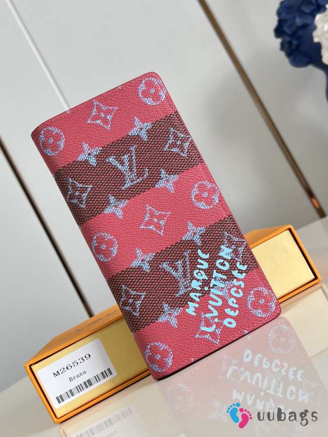 Uubags Louis Vuitton M26539 Brazza Wallet in Monogram Canvas with Graffiti Print Red 19x10x2cm - 1