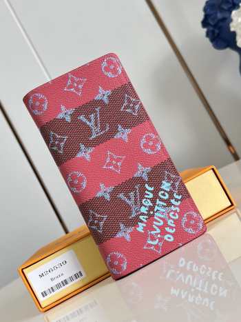 Uubags Louis Vuitton M26539 Brazza Wallet in Monogram Canvas with Graffiti Print Red 19x10x2cm