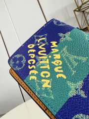 Uubags Louis Vuitton M26539 Brazza Wallet in Monogram Canvas with Graffiti Print Blue Stripes 19x10x2cm - 6