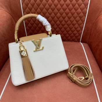 Uubags Louis Vuitton M25466 Capucines BB Bag In Cream/Arizona Beige 27x17.3x9cm