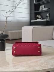 Uubags Chanel Coco Handle Flap Bag Dark Pink Caviar with Gold Hardware 14x24x10cm - 4