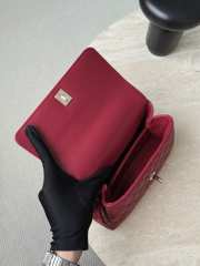 Uubags Chanel Coco Handle Flap Bag Dark Pink Caviar with Gold Hardware 14x24x10cm - 3