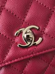 Uubags Chanel Coco Handle Flap Bag Dark Pink Caviar with Gold Hardware 14x24x10cm - 2