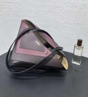 Uubags Loewe x Albers Puzzlefold Medium Tote in Napa Calfskin In Black/Burgundy 31.5x25.5x14.5cm - 4