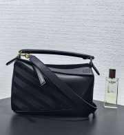 Uubags Loewe Small Puzzle Bag in Black Classic Calfskin and Suede 24x16.5x10.5cm - 5