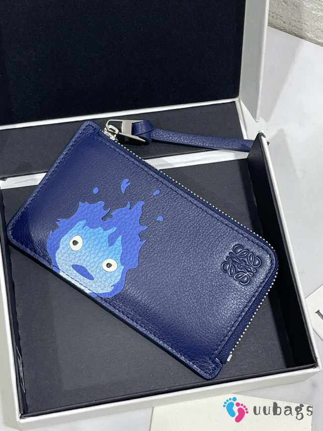 Uubags Loewe x Howls Moving Castle Calcifer Coin Card Holder In Blue - 1