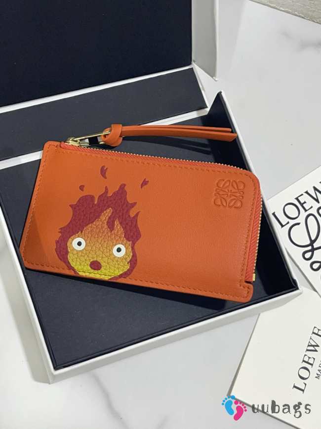 Uubags Loewe x Howls Moving Castle Calcifer Coin Card Holder In Orange - 1