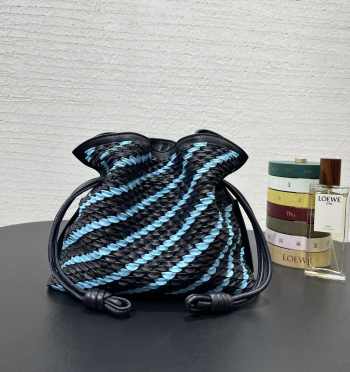 Uubags Loewe Flamenco Clutch Mini In Dark Ink/Sky Blue 24x18x9cm