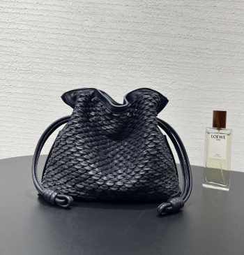 Uubags Loewe Flamenco Clutch Mini In Black 24x18x9cm