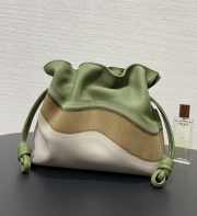 Uubags Loewe Flamenco Clutch Bag in Caramel / Bright Green 24x18x9cm - 4