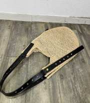 Uubags Loewe Font Tote in Raffia with Calfskin 32x28.5cm - 2