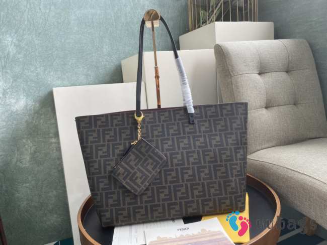 Uubags Fendi Sunshine Shopper Tote Bag in FF jacquard fabric with pouch 35x27x13.5cm - 1