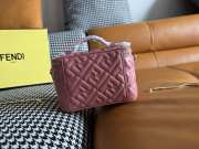 Uubags Fendi Vanity Pink nappa leather mini bag with FF motif in pink 16x8x11cm - 3