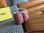 Uubags Fendi Vanity Pink nappa leather mini bag with FF motif in pink 16x8x11cm - 2