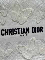 Uubags Christian Dior Medium Book Tote Bag in Embroidered Butterfly Lace In Off-White 26.5x21x14cm - 5