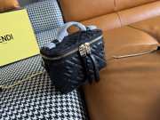 Uubags Fendi Vanity Pink nappa leather mini bag with FF motif in black 16x8x11cm - 2