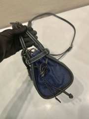 Uubags Prada Symbole Top-Handle Bag in Denim and Leather Black 23.5x12x9cm - 2