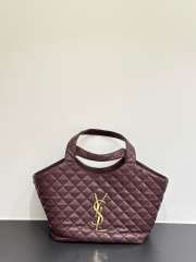 Uubags YSL Icare Maxi Shopping Bag in Dark Burgundy Quilted Lambskin 30(48)x30x5cm - 1