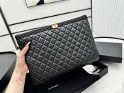 Uubags Chanel Boy O Case Cosmetic Pouch In Balck With Gold Hardware 33x24cm - 5