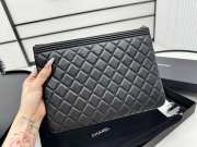 Uubags Chanel Boy O Case Cosmetic Pouch In Balck With Silver Hardware 33x24cm - 4