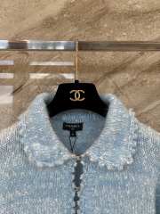 Uubags Chanel Wool Tweed Jacket in Light Blue - 3