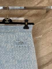 Uubags Chanel Short Skirt Wool Tweed Light Blue - 3