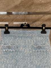Uubags Chanel Short Skirt Wool Tweed Light Blue - 2