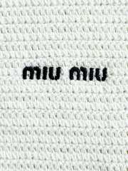 Uubags Miu Miu cotton knit zipper cardigan in natural - 3