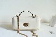 Uubags Gucci GG Marmont Small Top Handle Bag in White Leather 21x12.5x4.6cm - 1