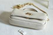 Uubags Gucci GG Marmont Small Top Handle Bag in White Leather 21x12.5x4.6cm - 4