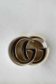 Uubags Gucci GG Marmont Small Top Handle Bag in White Leather 21x12.5x4.6cm - 2