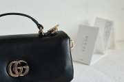 Uubags Gucci GG Marmont Small Top Handle Bag in Black Leather 21x12.5x4.6cm - 5
