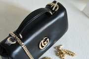 Uubags Gucci GG Marmont Small Top Handle Bag in Black Leather 21x12.5x4.6cm - 4