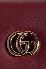 Uubags Gucci GG Marmont Small Top Handle Bag in Red Leather 21x12.5x4.6cm - 2