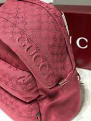 Uubags Gucci GG red canvas large backpack in silver-toned hardware 40x36.5x23cm - 4