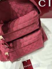 Uubags Gucci GG red canvas large backpack in silver-toned hardware 40x36.5x23cm - 6