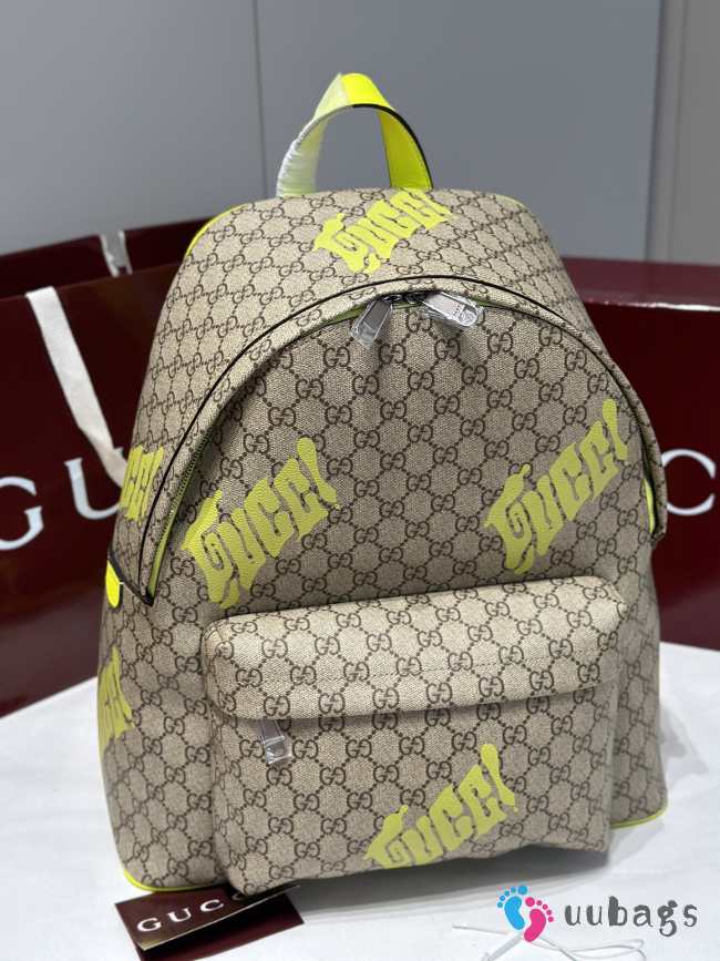 Uubags Gucci medium backpack with print dark green cotton linen lining 36.5x41x18cm - 1