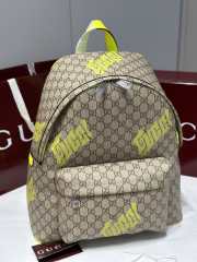 Uubags Gucci medium backpack with print dark green cotton linen lining 36.5x41x18cm - 1